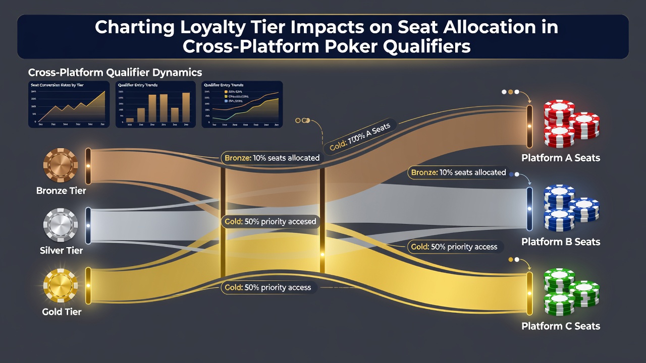 Chart displaying loyalty tier seat allocation statistics across multiple poker platforms