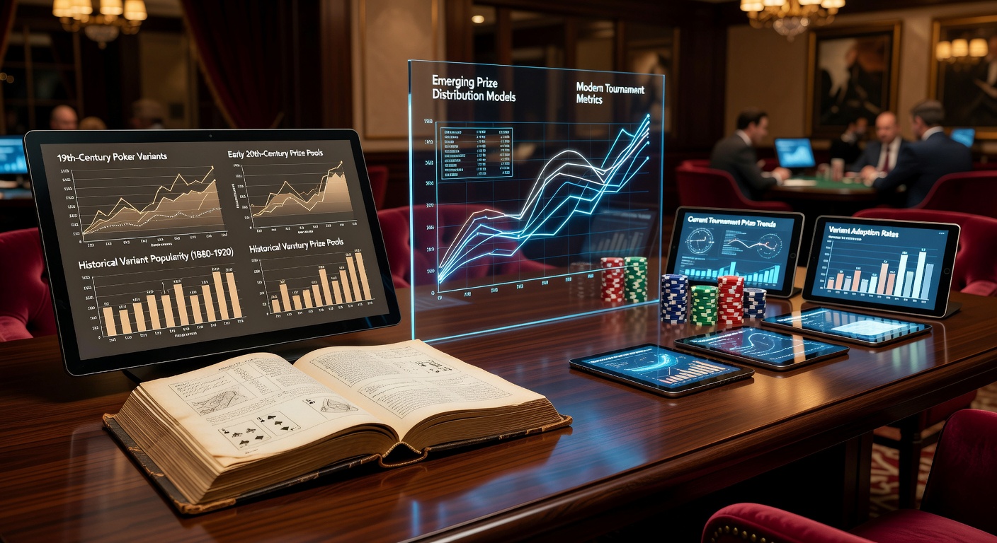 Historical poker variant records displayed alongside modern card room tournament structures