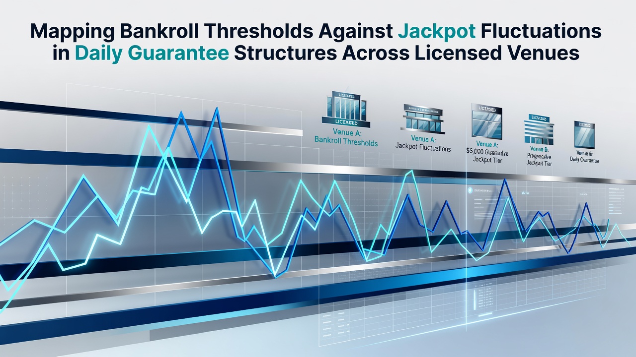 Chart showing bankroll management thresholds mapped to jackpot size variations in daily guarantee poker tournaments at licensed venues