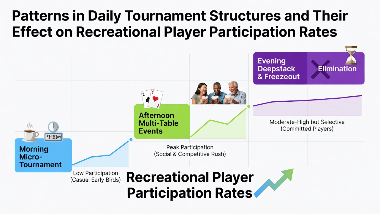 Chart displaying daily tournament participation trends across various structures at licensed venues