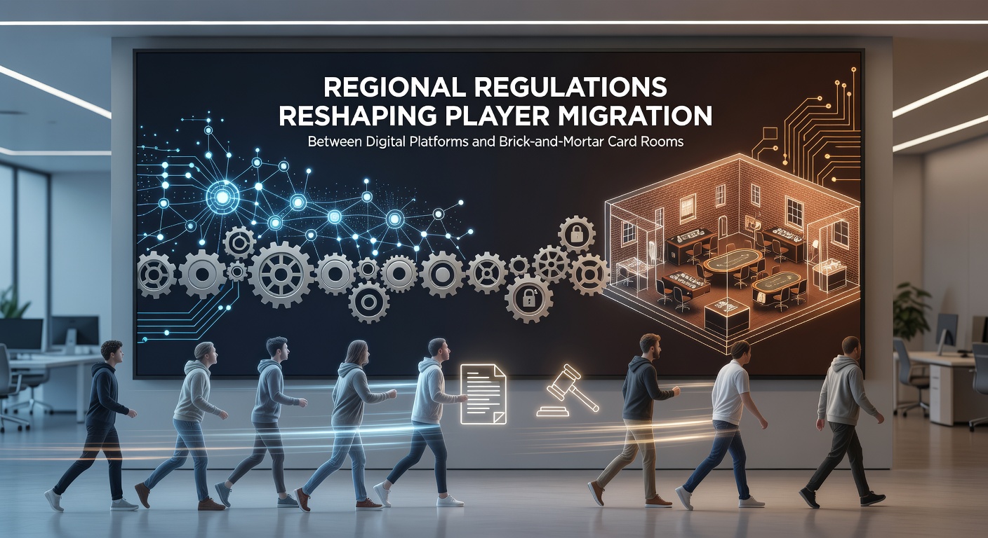 Regulatory documents and maps showing cross-border player flows between online poker sites and physical card rooms