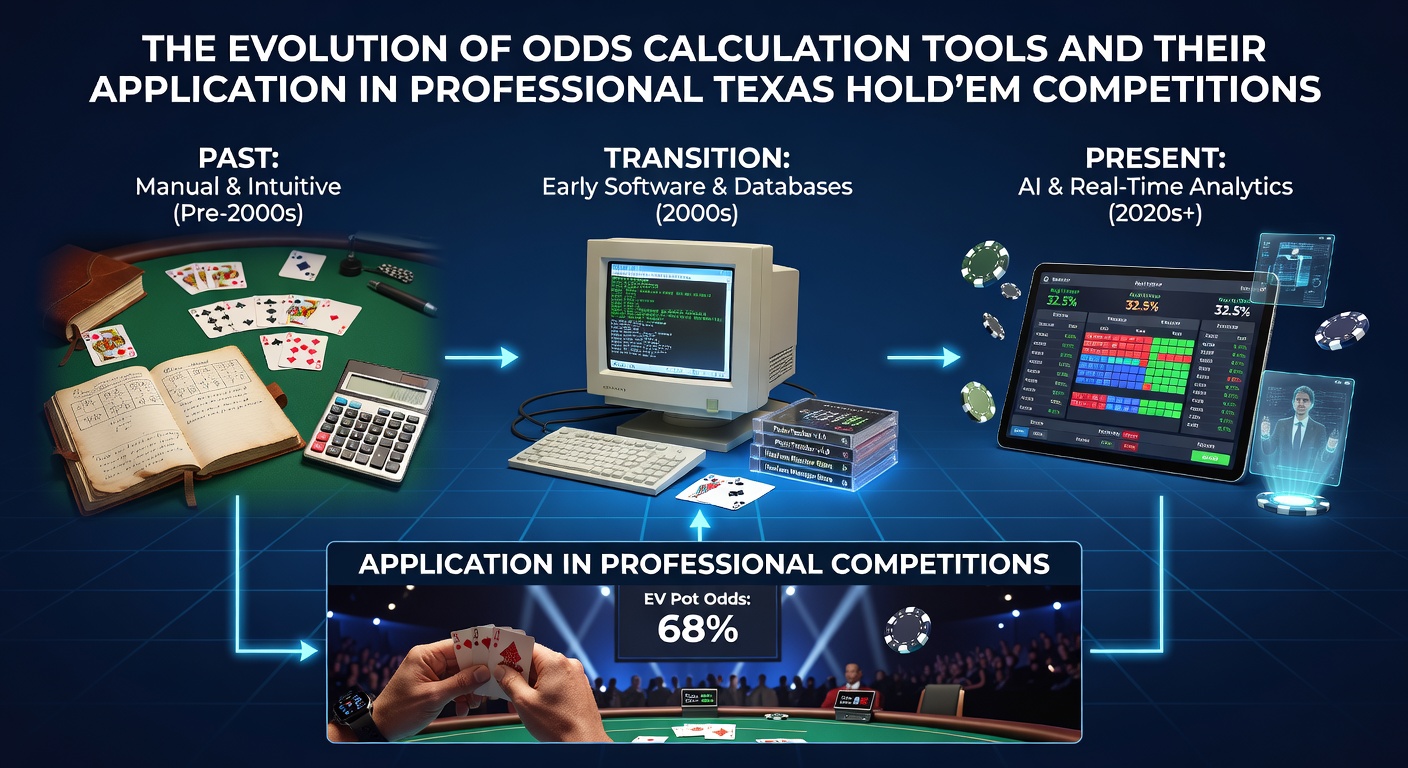 Professional poker players reviewing equity reports on tablets during a high-stakes Texas Hold'em tournament setting